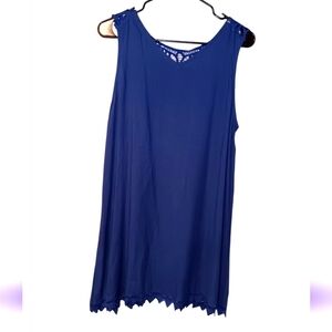 Tamara Catz Royal Blue Sleeveless Dress Sz L New With $135 Tag